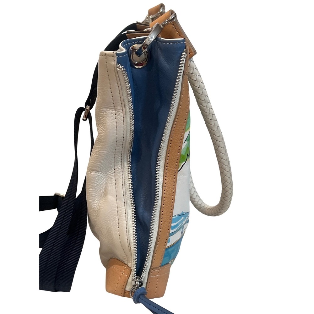 Brighton California‎ Dreaming Whimsical Graphic Art Leather Crossbody Purse - Picture 7 of 12